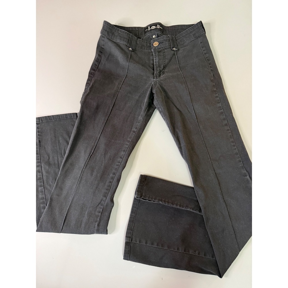LEI Life Energy Intelligence Black Front Seam Flare Pants Vintage Y2K Size 3
